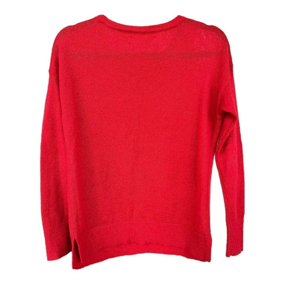 LOFT Women's Red "Sparkle Pop Shine" Celebration Party Sweater Size Small - Picture 9 of 9